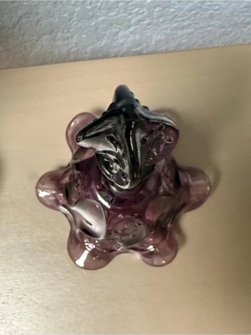 Fenton Purple Glass Bell with Swirled Embossed Design - Picture 7 of 8